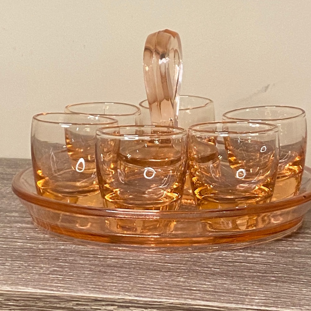 Pink depressions shot glasses